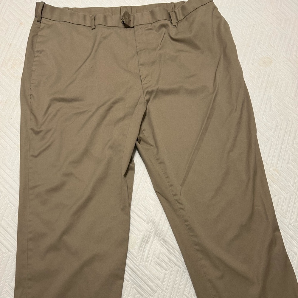NWOT Perry Ellis Portfolio Men's Pants 44x30 Khaki Flat Front Straight Flex